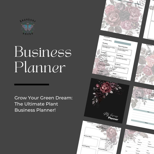 Editable Plant Seller Business Planner - Watercolor Roses - Canva Template and PDF Download