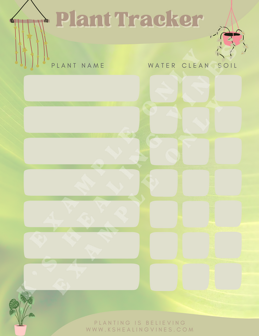 FREE Plant Tracker Page Printable - Elevate Your Plant Care | Digital Download