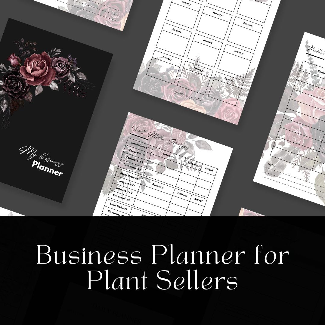 Editable Plant Seller Business Planner - Canva Template and PDF Download